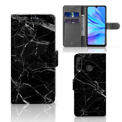 Huawei P30 Lite (2020) | Bookcase | Marmer Zwart - Origineel Cadeau Vader