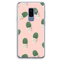 Cactusprint roze: Samsung Galaxy S9 Plus Transparant Hoesje