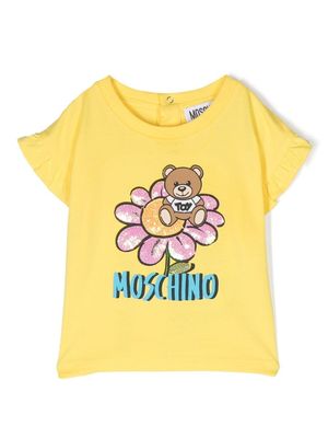 Moschino Kids t-shirt à sequins - Jaune