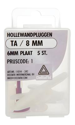 Hollewandplug tb/8mm 5st - Deltafix