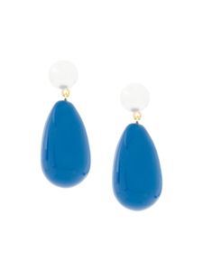 Eshvi boucles d'oreilles pendantes à détail de perle - Bleu