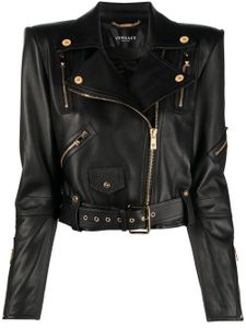 Versace veste de moto en cuir - Noir