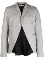 AARON ESH blazer en laine à détail de broche - Gris
