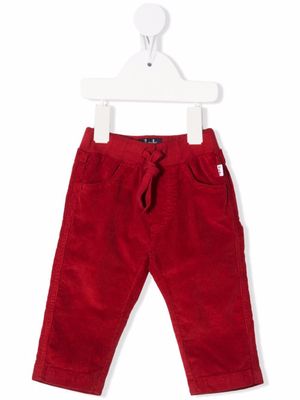 Il Gufo pantalon en velours côtelé à lien de resserrage - Rouge
