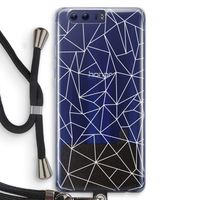 Geometrische lijnen wit: Honor 9 Transparant Hoesje met koord