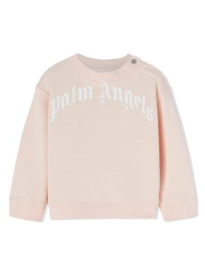 Palm Angels Kids sweat en coton à logo imprimé - Rose