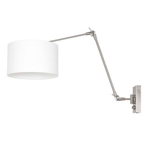 Steinhauer Wandlamp prestige chic 8108 staal kap wit linnen