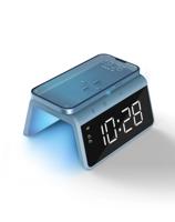 Digitale Wekker met Draadloze Oplader - Dual Alarmklok met Wake Up Light - Pacific Blue (HCG019QI-PB)