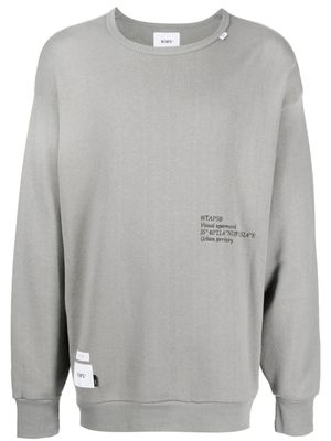 WTAPS sweat à logo brodé - Gris