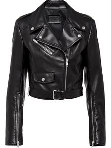 Prada veste de moto en cuir - Noir