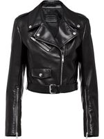 Prada veste de moto en cuir - Noir - thumbnail