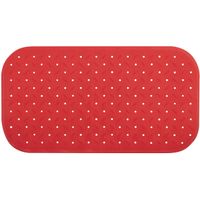 Douche/bad anti-slip mat badkamer - rubber - rood - 36 x 65 cm - rechthoek