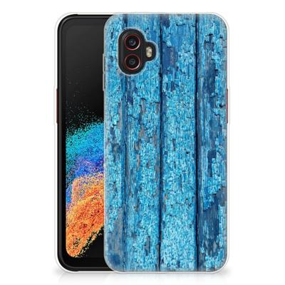 Samsung Galaxy Xcover 6 Pro | Bumper Hoesje | Wood Blue