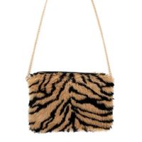 Pluche schoudertasje tijger print voor dames   - - thumbnail