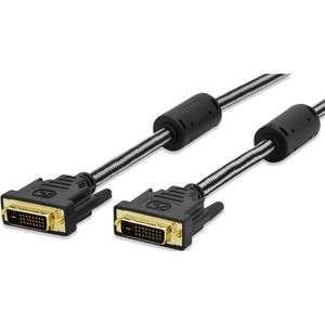 ednet DVI Aansluitkabel DVI-D 24+1-polige stekker, DVI-D 24+1-polige stekker 2.00 m Zwart 84520 Schroefbaar, Vergulde steekcontacten DVI-kabel