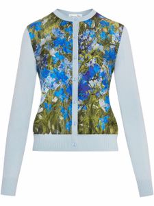 Oscar de la Renta cardigan à imprimé aquarelle - Bleu