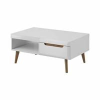 Meubella Salontafel Nebraska - Wit - Eiken - 107 cm - thumbnail