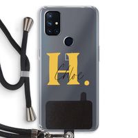 Amber Script: OnePlus Nord N10 5G Transparant Hoesje met koord
