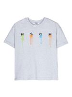 MSGM Kids t-shirt en coton à logo imprimé - Gris