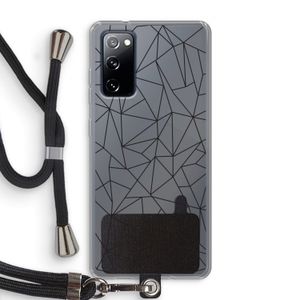 Geometrische lijnen zwart: Samsung Galaxy S20 FE / S20 FE 5G Transparant Hoesje met koord