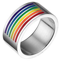 Edelstaal mannen ring Regenboog 10mm