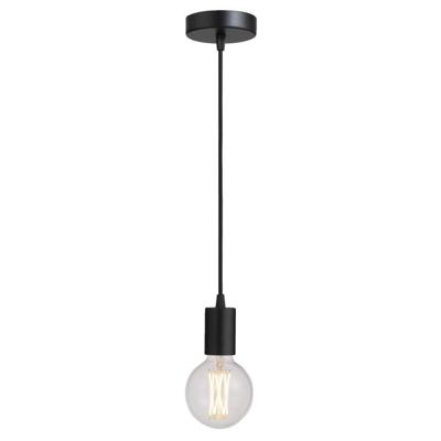 Leen Bakker - Pendel Hanglamp - E27 - 200 Cm - Kunststof - Zwart - 10x10x200 Cm