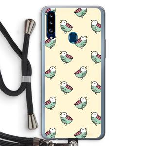 Vogeltjes: Samsung Galaxy A20s Transparant Hoesje met koord