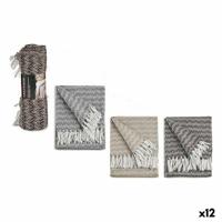 Bankhoes ITEM NO.25 PLAIDS Bruin Grijs Natuurlijk 160 x 130 cm Oor (van tarwe) (12 Stuks)