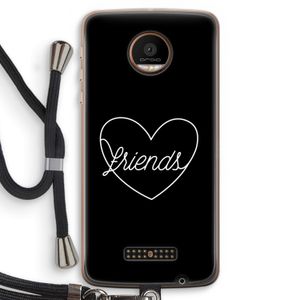 Friends heart black: Motorola Moto Z Force Transparant Hoesje met koord