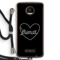 Friends heart black: Motorola Moto Z Force Transparant Hoesje met koord
