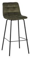 LABEL51 Barkruk 'Bistro' Velvet, kleur Hunter (zithoogte 78cm)