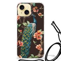 Apple iPhone 15 Case Anti-shock Pauw met Bloemen Apple iPhone 15 Case Anti-shock Pauw met Bloemen