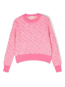 Elisabetta Franchi La Mia Bambina pull monogrammé à col rond - Rose