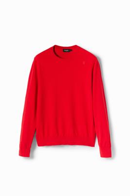 Effen trui met stiksels - ORANGE - XXL