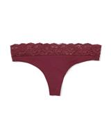 HEMA Damesstring Naadloos Micro Met Kant Bordeauxrood (bordeauxrood)