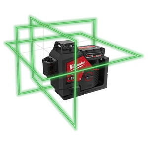 Milwaukee M12 3PL-401C Kruislijnlaser | met 3 groene 360° laser cirkels | 12V | 4.0Ah | Li-Ion - 4933478102