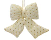 Strik polyester fluweel ivoor 37 cm