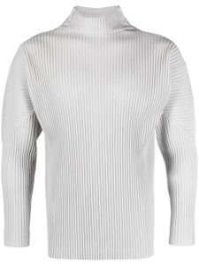 Homme Plissé Issey Miyake plissé-effect high-neck jumper - Gris