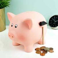 Spaarvarken met hamer