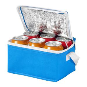 Kleine koeltas voor sixpack blikjes - 3,5 liter - blauw - 20 x 15 x 12 cm - Lunchtrommel