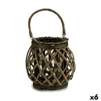 Kaarshouder Gift Decor 38617 38617 Bruin Grijs vlechtwerk Glas 29,5 x 24 x 22 cm (6 Stuks)