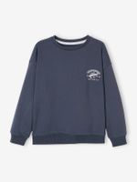 Jongenssweater met motief op de borst leiblauw - thumbnail