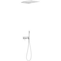 Regendouche set Tres 3V | Inbouw | Mengkraan | 3-weg | Rond | Wit mat - thumbnail