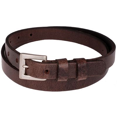 Smalle leren Kampara riem 20501 Bruin