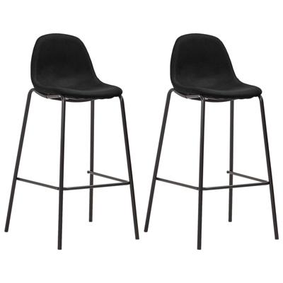 Barstoelen 2 st stof zwart