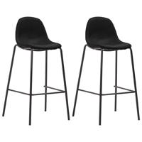 Barstoelen 2 st stof zwart