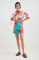 Tropische minirok - BLUE - XS