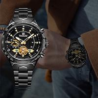 FORSINING Heren mechanische horloges Voor buiten Sportief Modieus Polshorloge Automatisch opwindmechanisme Lichtgevend WATERDICHT Decoratie Teräs Horloge Lightinthebox - thumbnail