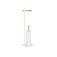 Toiletrolhouder Home ESPRIT Wit Natuurlijk Metaal Bamboe 22 x 16 x 68 cm