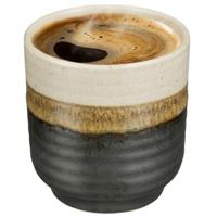 Mica Decorations Koffiemok / theemok Ethan - zwart - zonder oor - 9 x 8 cm - mokken - porselein